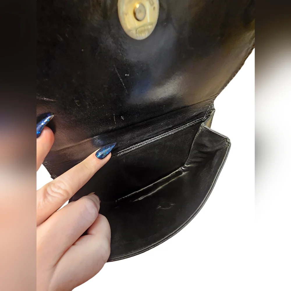 Burberrys 1980s Double flap Black leather crossbody - Picture 9 of 10